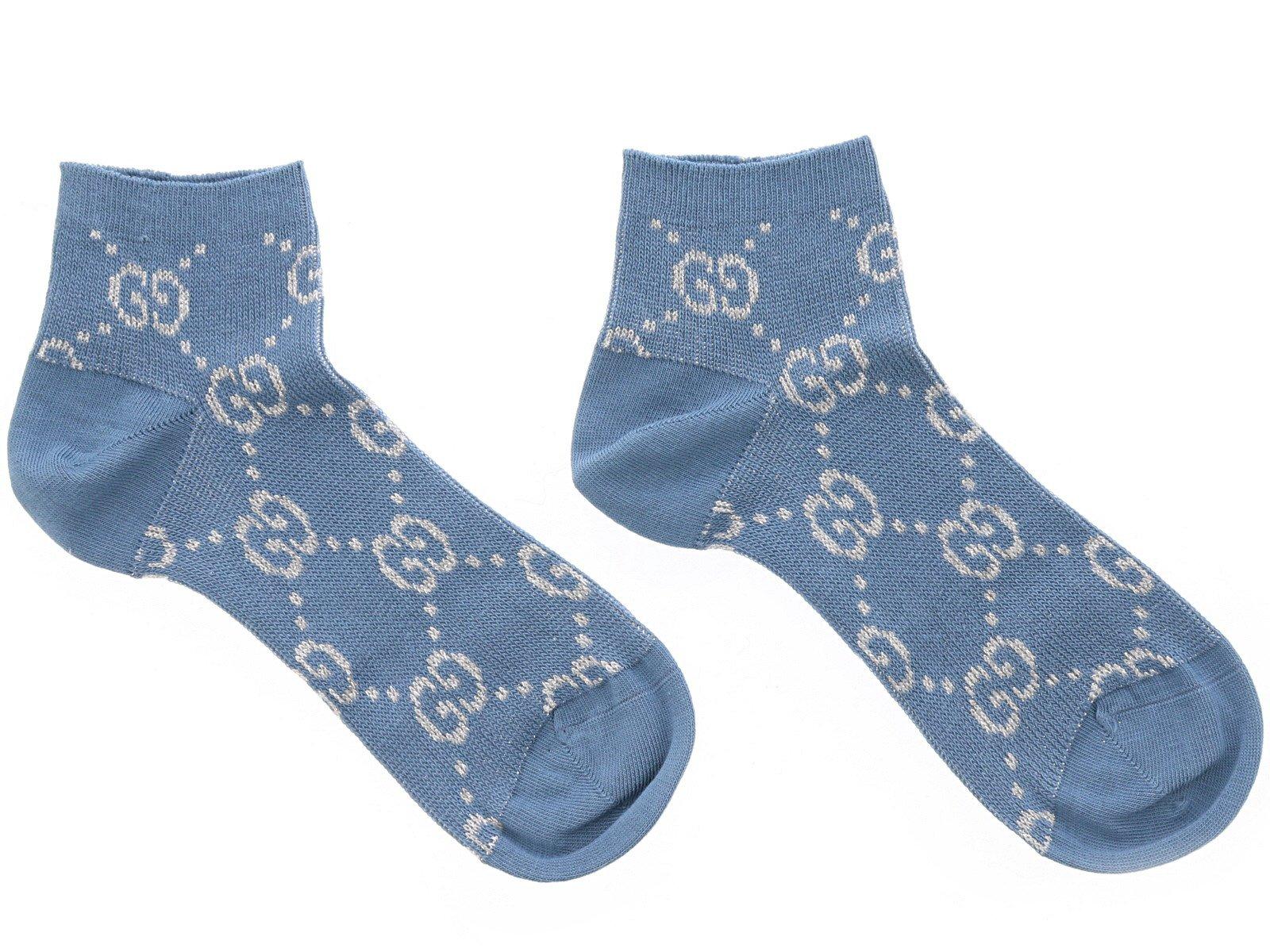 Gucci Metallic GG Supreme Socks in Blue | Lyst