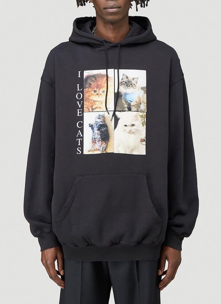 Balenciaga I Love Cats Hoodie in Black for Men | Lyst UK
