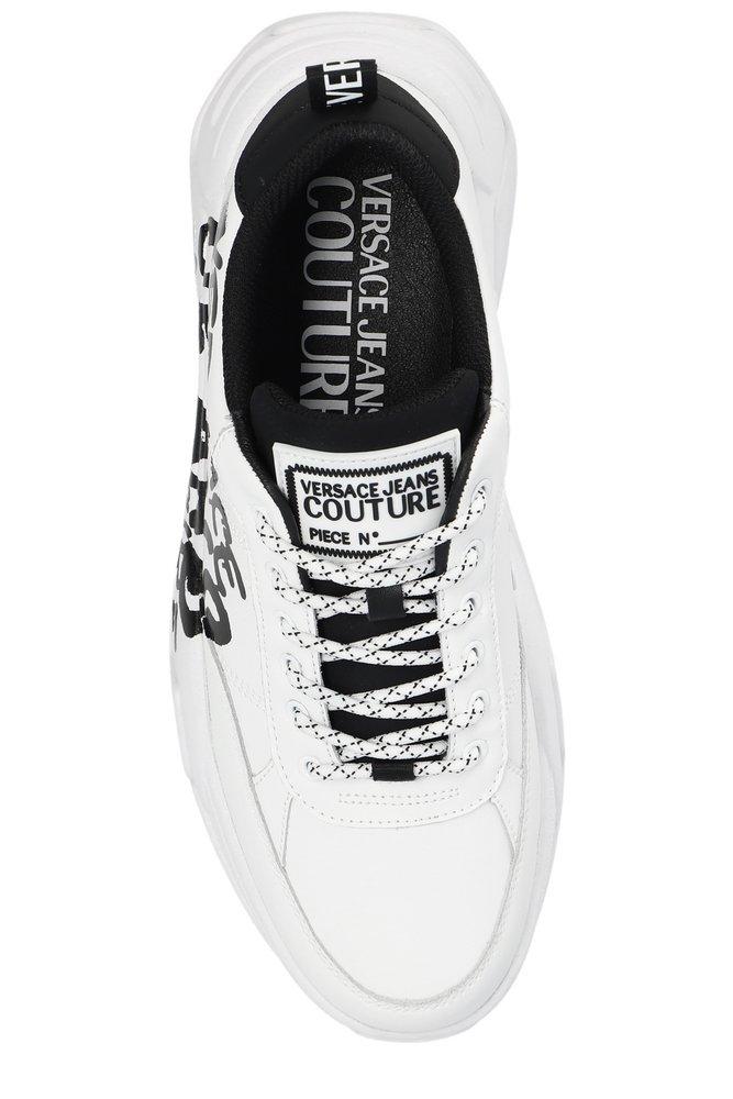 White & Gold Dynamic Sneakers by Versace Jeans Couture on Sale
