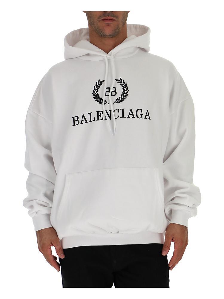 Balenciaga Logo Wreath Hoodie in White for Men | Lyst