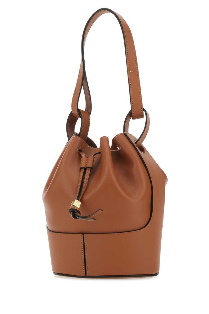LOEWE Balloon Small Bucket Bag in Tan Leather