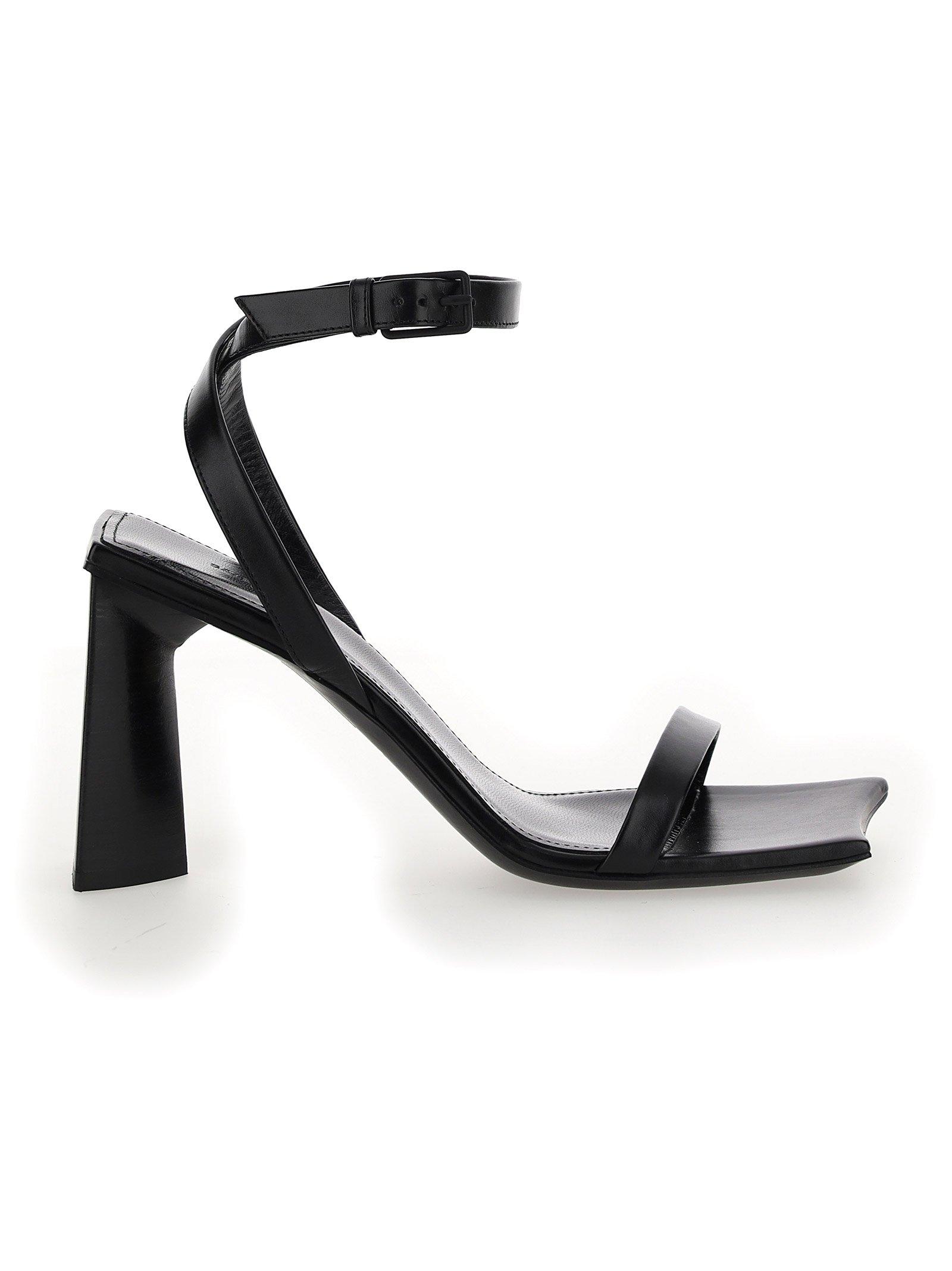 Balenciaga Leather Moon 90 Ankle Strap Sandals in Black - Lyst