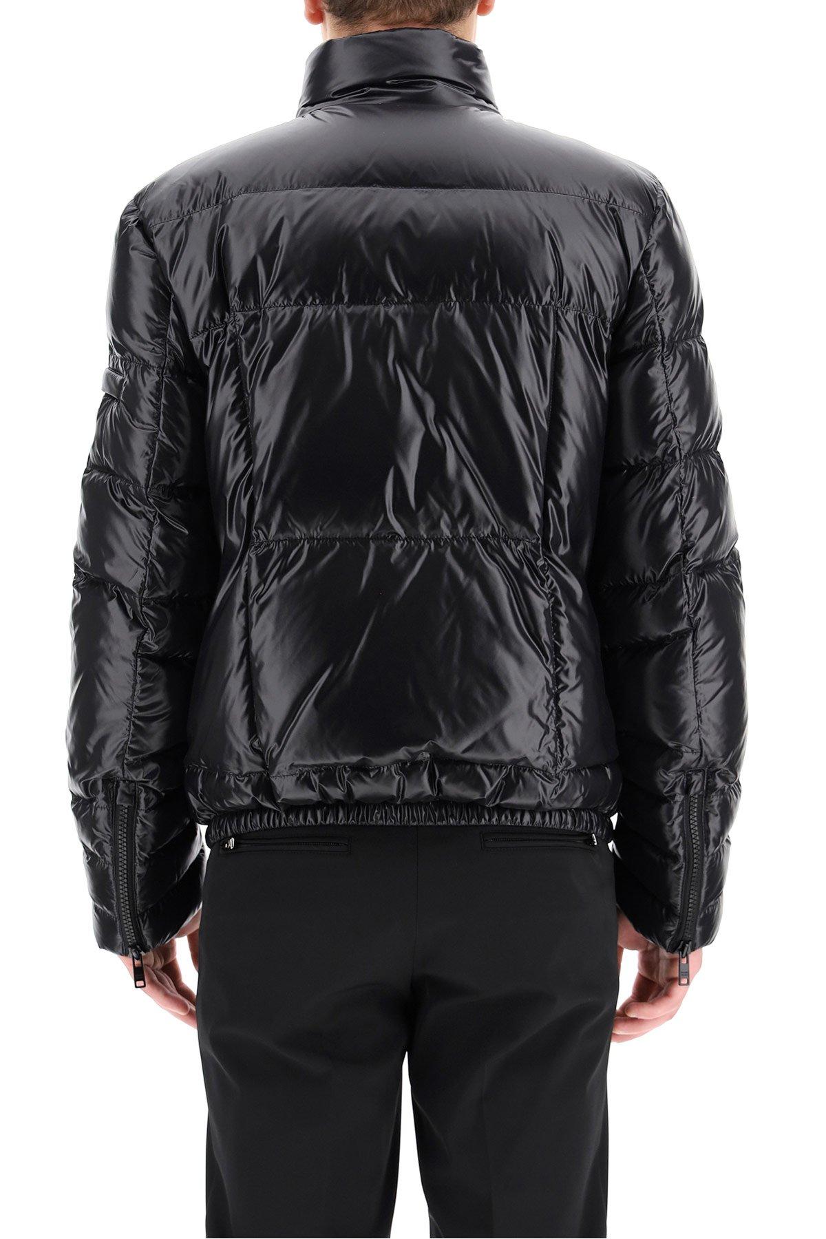 Prada Synthetic Triangle Logo Puffer Jacket in Black for Men Save 6