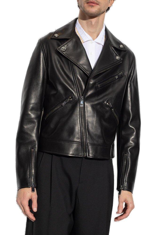 Versace Jeans Couture Cropped Leather Jacket | Black