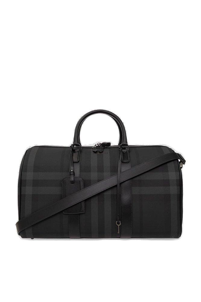 Burberry Checked Duffel Bag in Black for Men Lyst