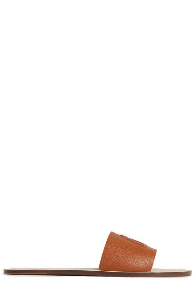 Christian Louboutin Logo Embossed Sandals in Brown for Men | Lyst