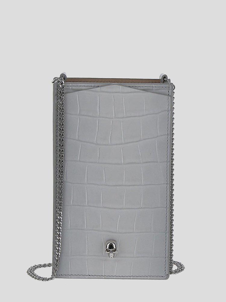 Alexander McQueen Embossed Chainlink Crossbody Bag in Gray Lyst