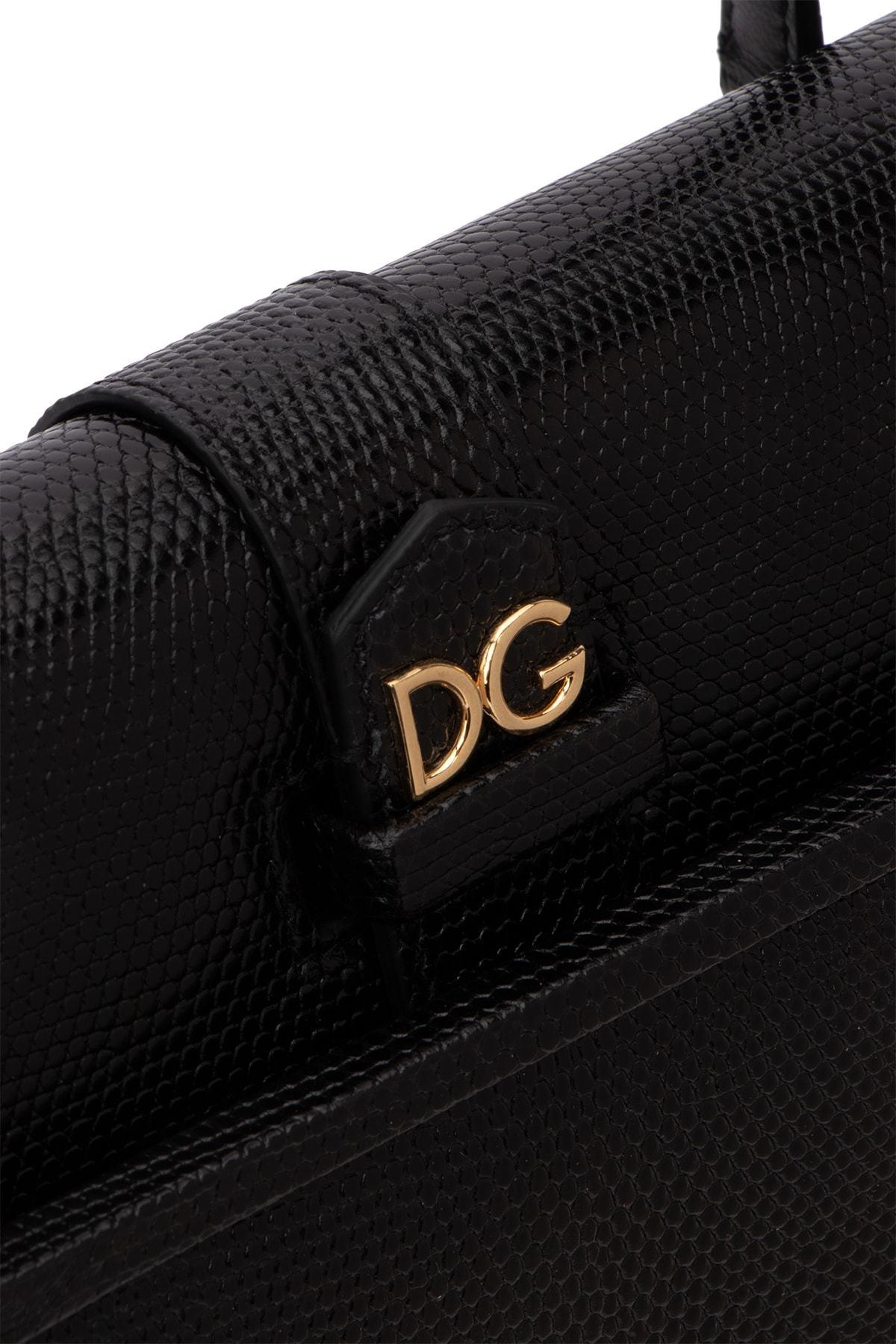 Dolce & Gabbana Leather Small Iguana Print Calfskin Ingrid Bag in 