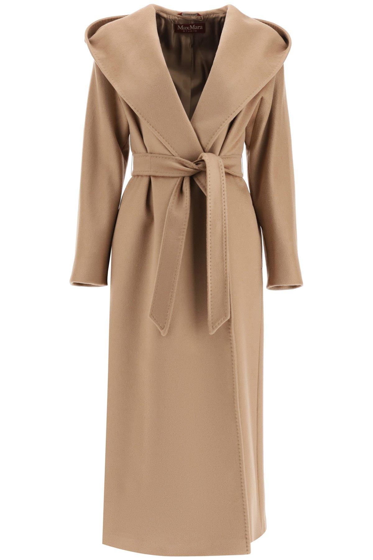 MAX MARA|COATS (DANTON (60160829 014 / 60160829600 014) Max Mara Danton Hooded Wrap Coat in Natural | Lyst