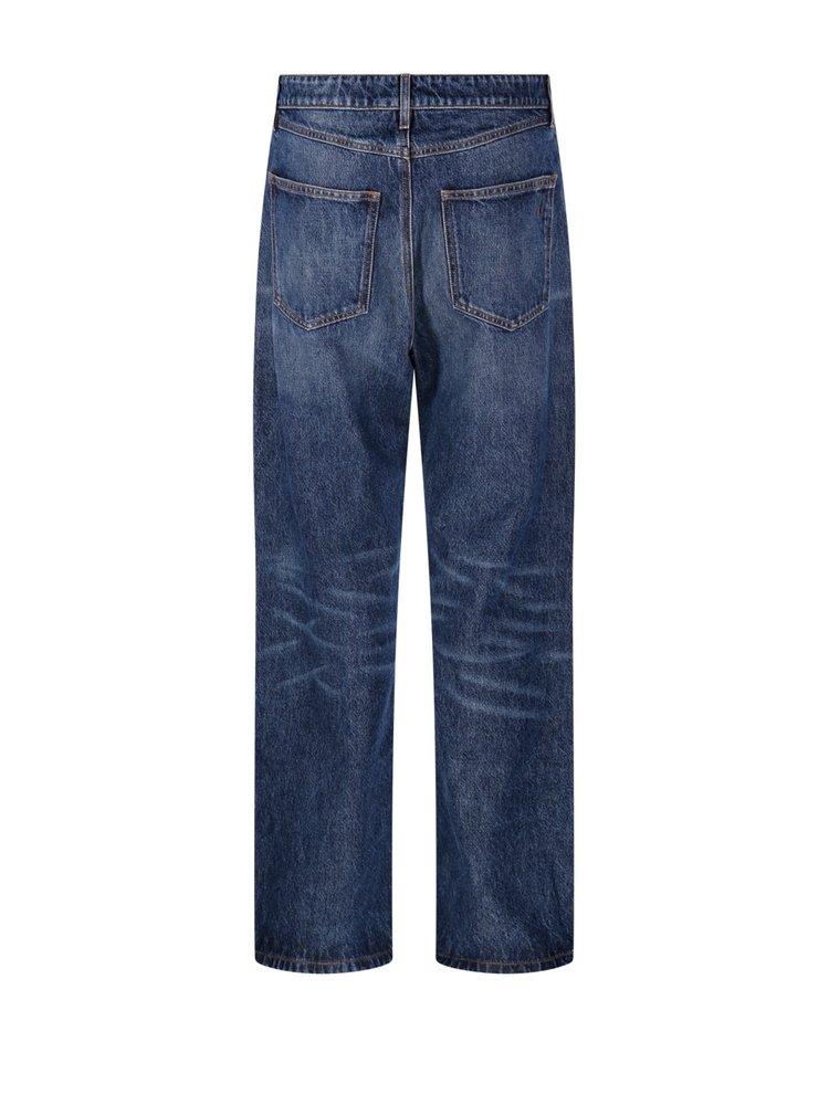 【送料&関税込】SportMax Nilly Button Detailed Straight Leg Sportmax Button Detailed Straight Leg Jeans in Blue | Lyst