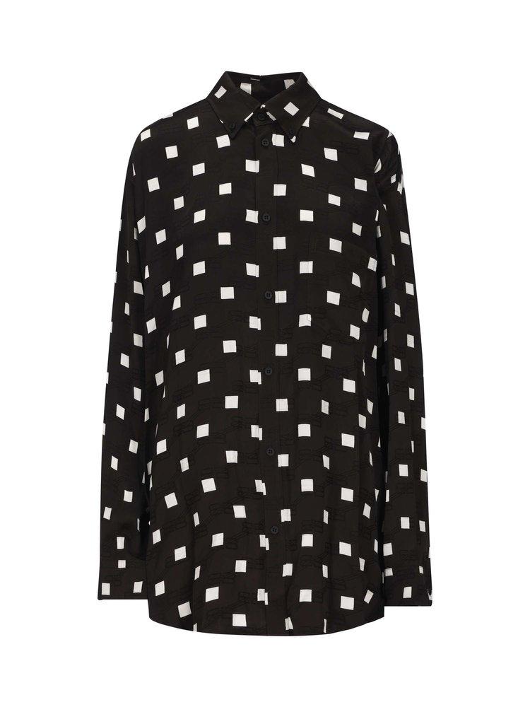 Balenciaga Oversized-fit Long Sleeve Shirt in Black | Lyst