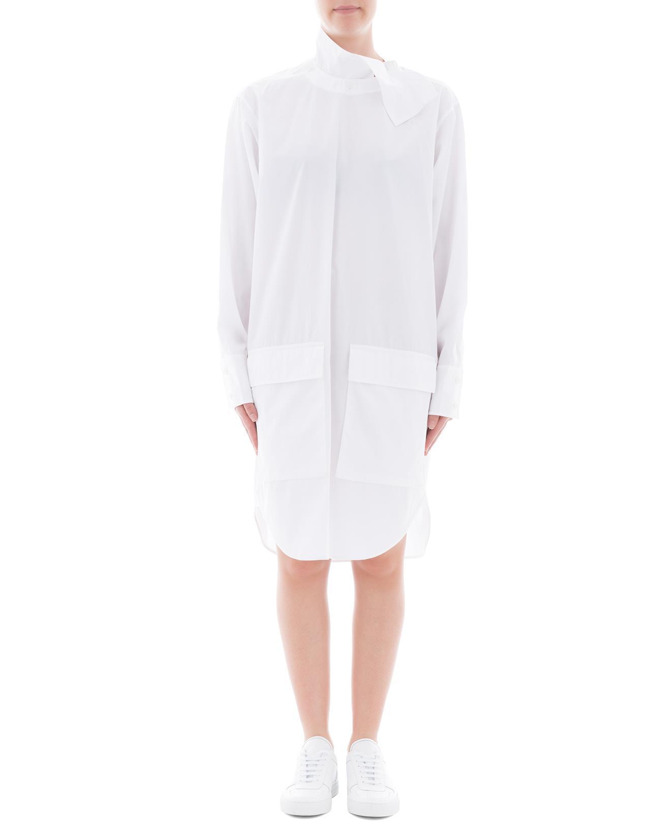 White shirt 2025 dress with pockets