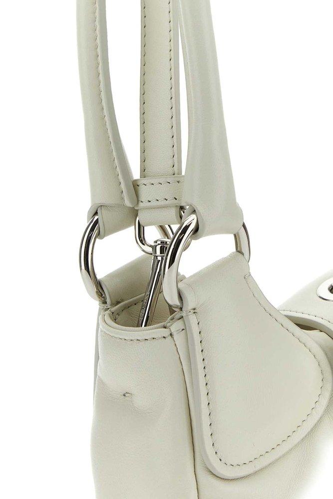 Prada Moon Padded Triangle Logo Shoulder Bag in White | Lyst