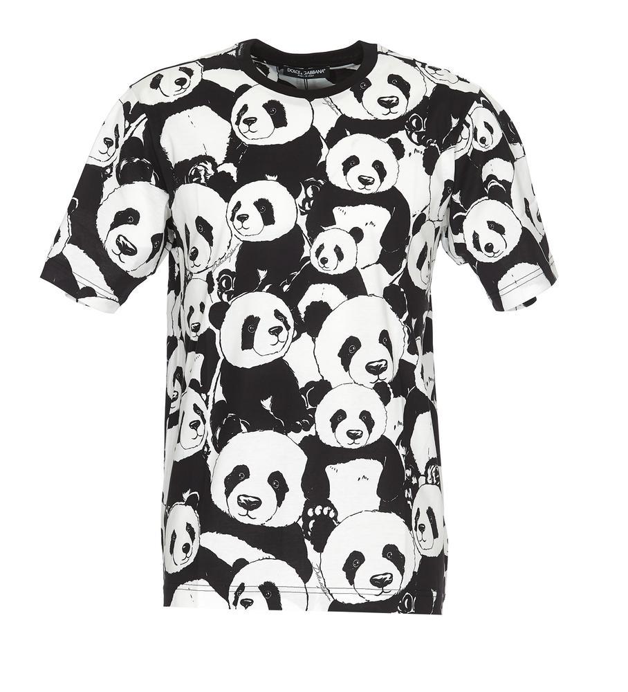 Dolce & Gabbana Panda Print T-shirt in Black for Men | Lyst