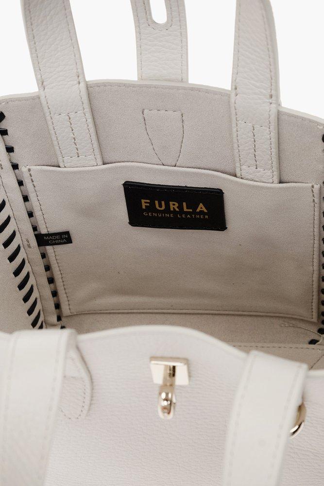 Furla 'net Mini' Shopper Bag in White | Lyst