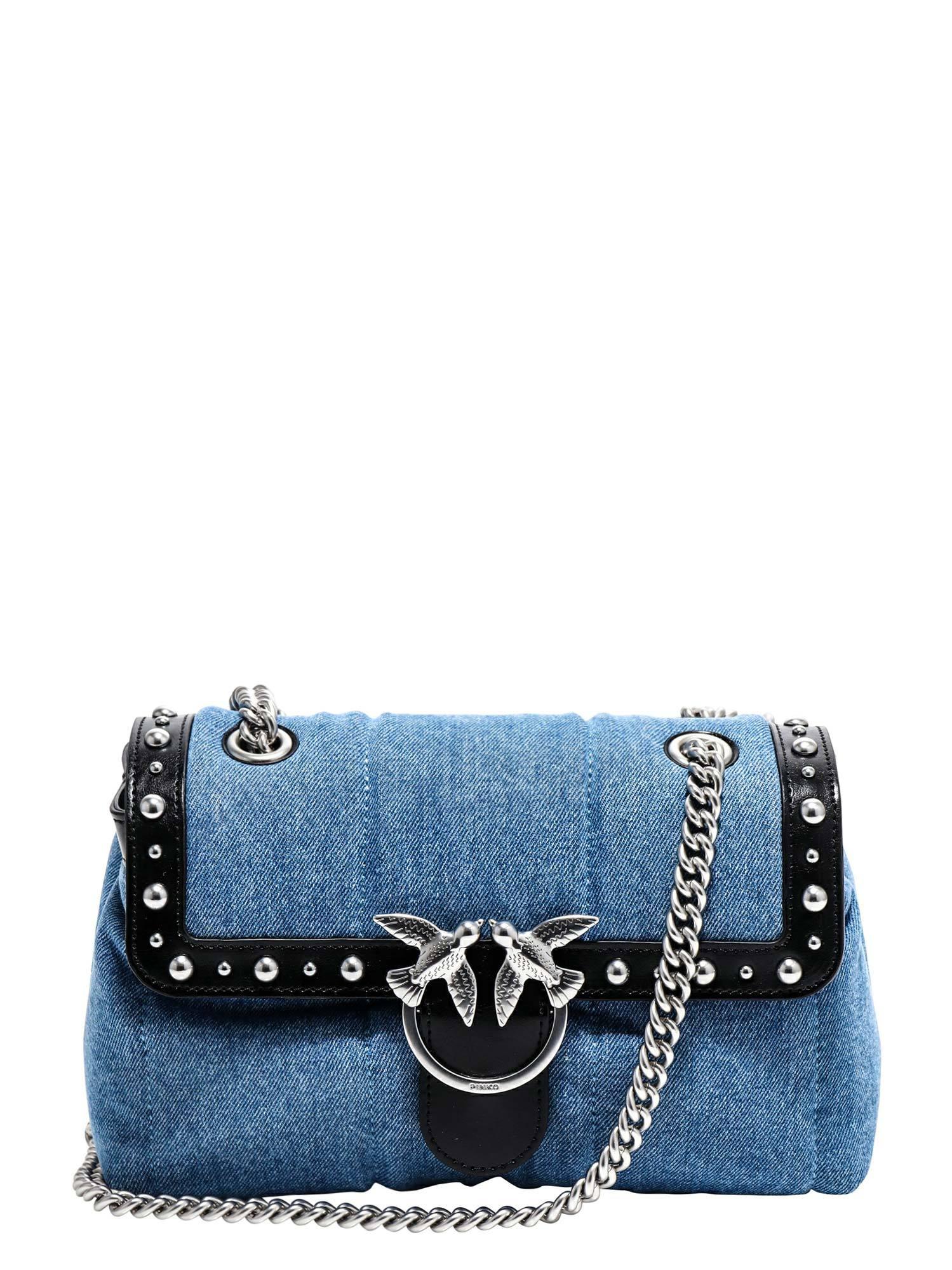 Pinko Love Puff Jeans Shoulder Bag in Blue | Lyst
