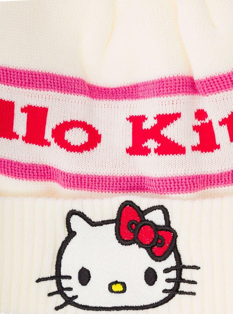 crack Legende selvmord Gcds Beanie In Knitted Wool Blend With Pom Pom, Jacquard Lettering And Hello  Kitty Patch Woman in Pink | Lyst