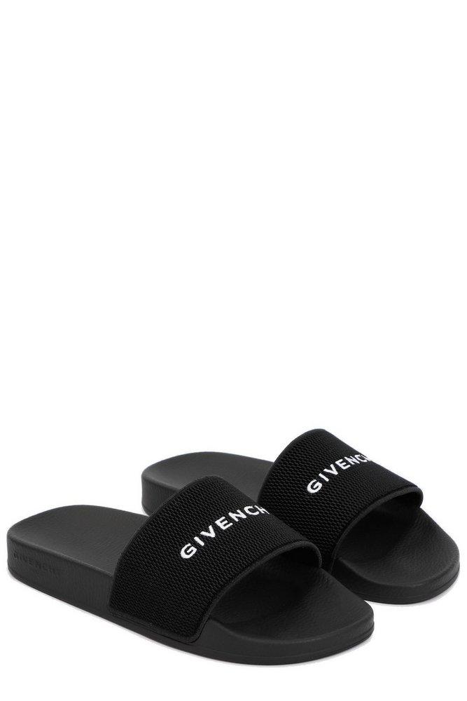 Givenchy Logo Detailed Slides in Black | Lyst