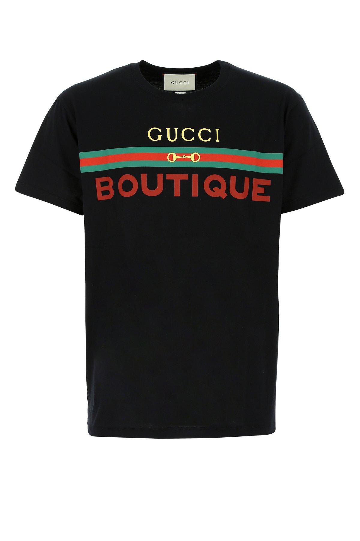 Gucci Cotton Boutique T Shirt in Black 