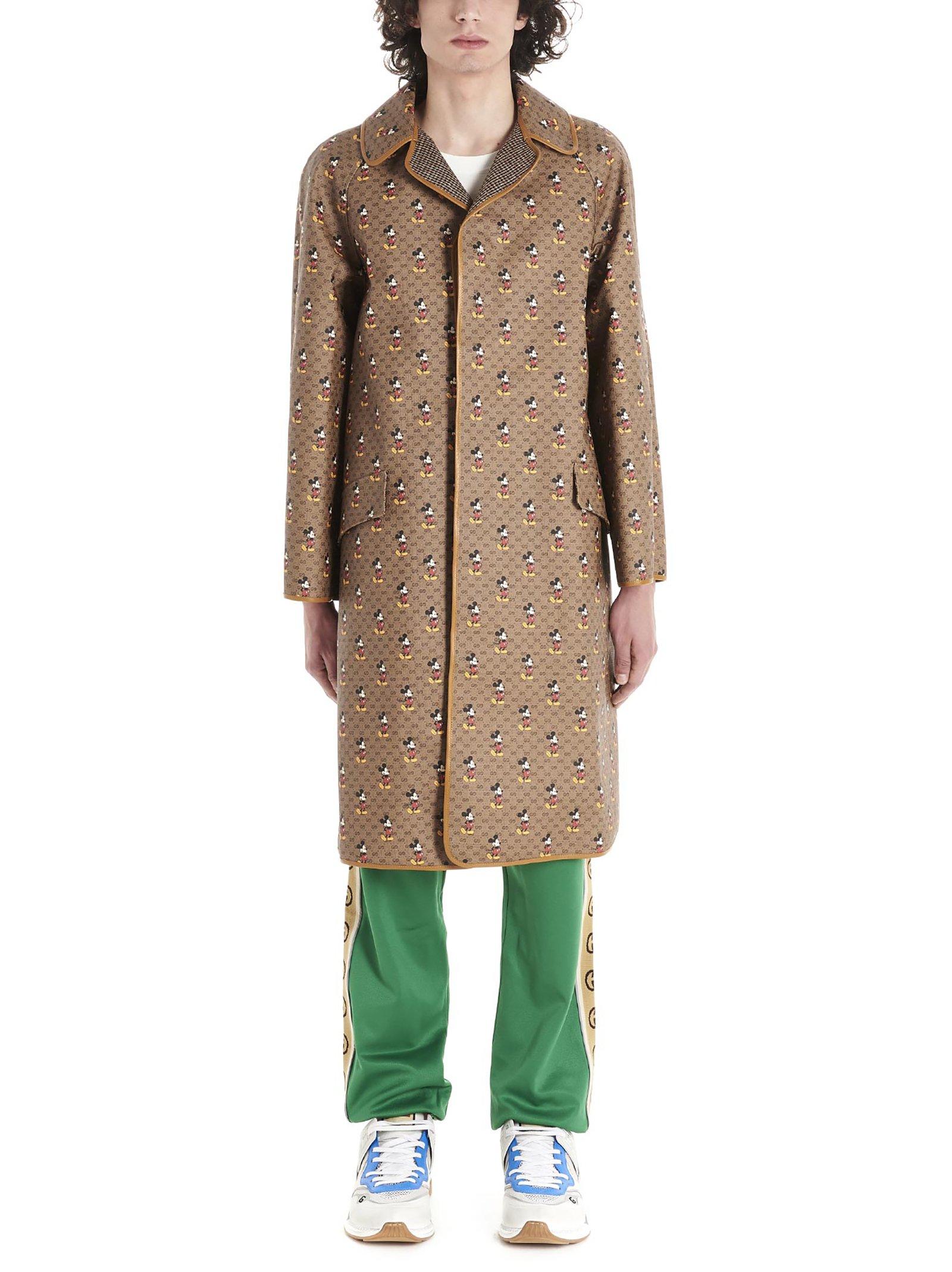 Gucci Mickey Mouse Gg Supreme Canvas Coat in Beige (Natural) for Men | Lyst