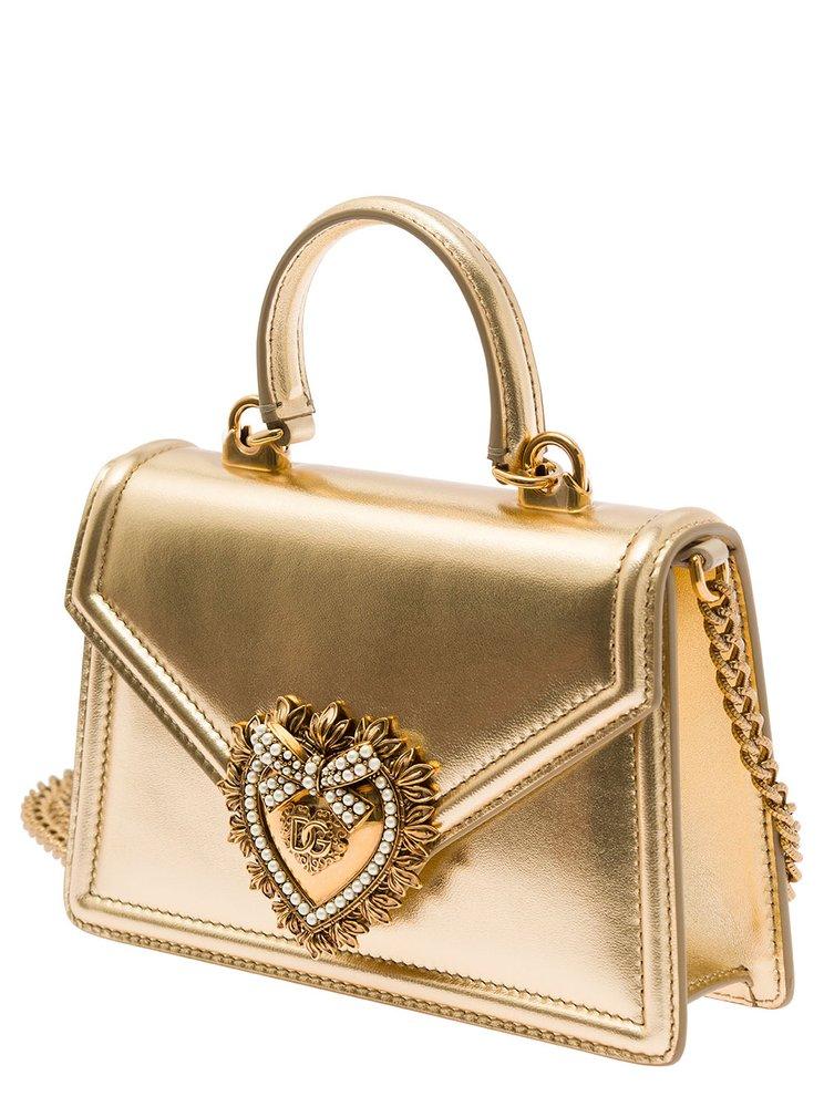 Dolce & Gabbana Devotion Heart Embellished Crossbody Bag in