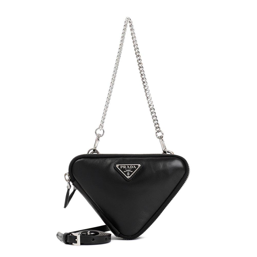 Black Prada Triangle Leather Mini-bag