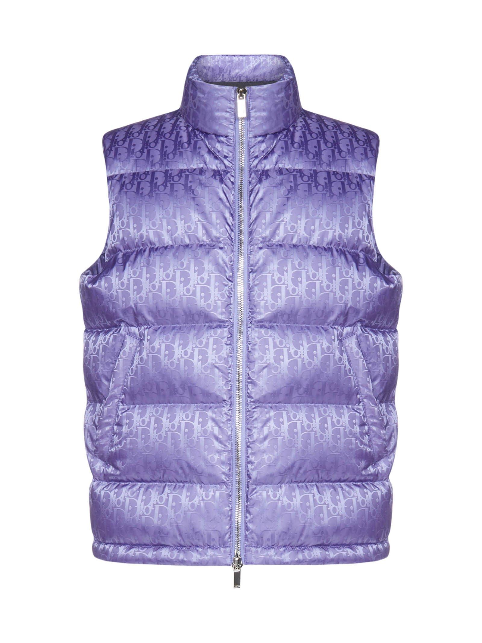 Dior All-over Dior Oblique Jacquard Motif Sleeveless Down Jacket in Purple  for Men | Lyst