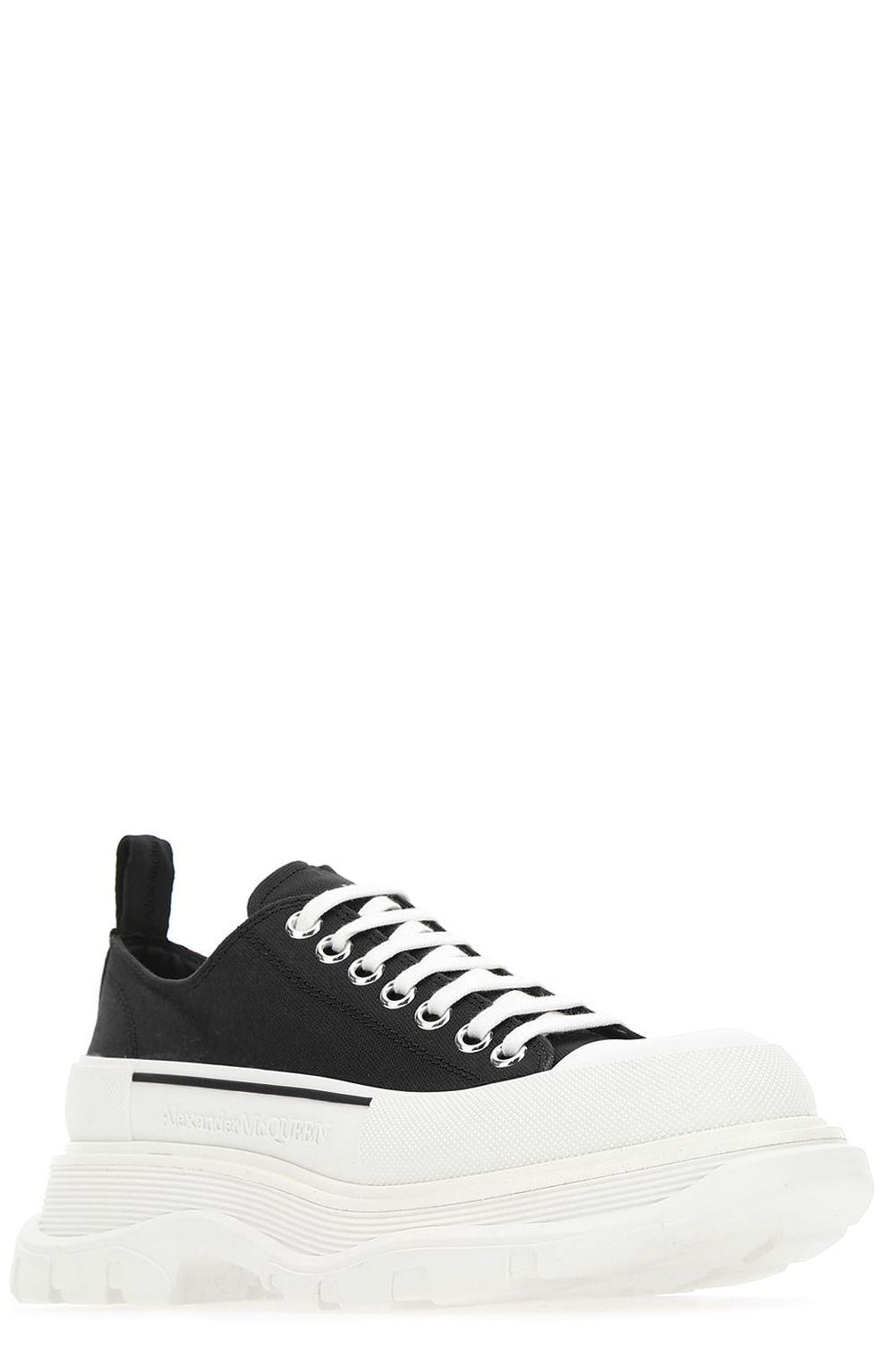 Alexander McQueen Tread Slick Cotton Sneakers in Black for Men ...