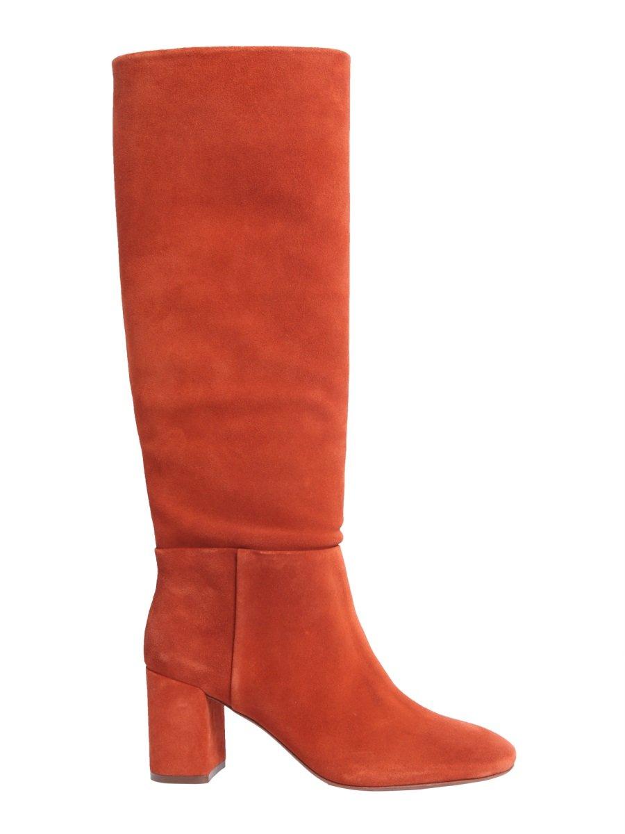 chunky brown heel boots