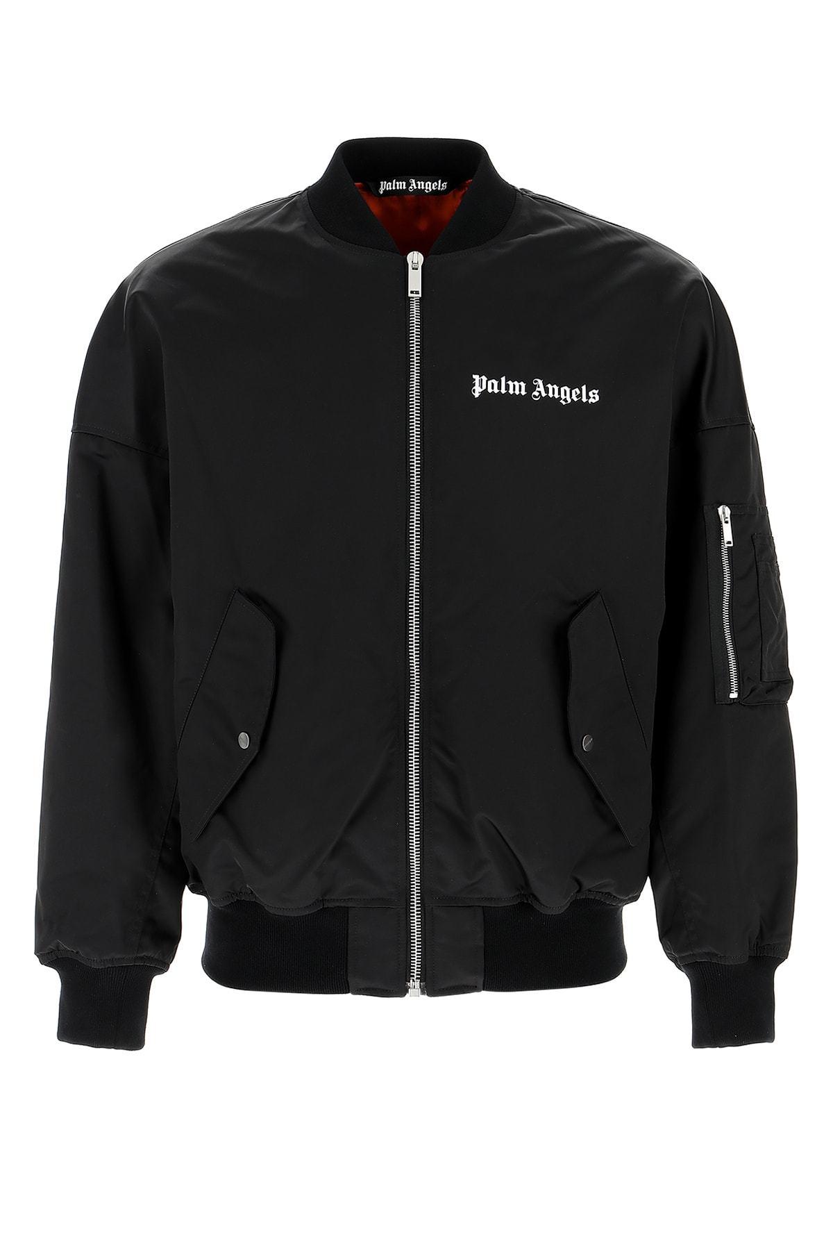 Palm Angels Cotton Logo Bomber Jacket in Black for Men - Save 8% - Lyst