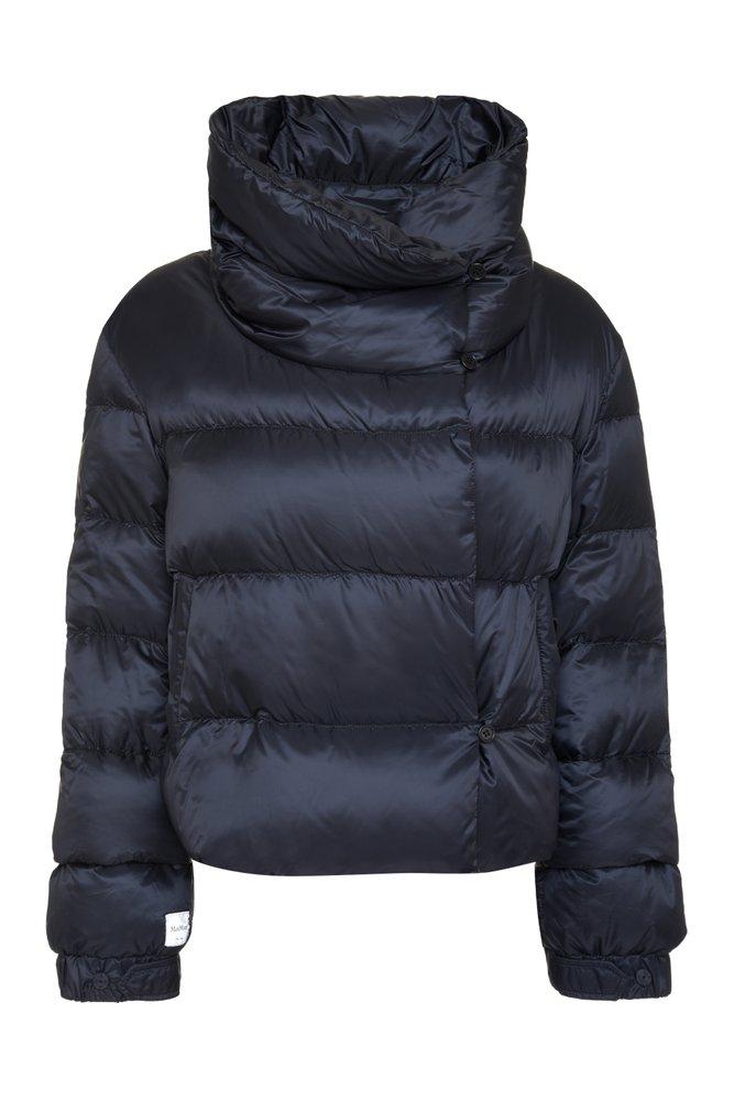 Max Mara The Cube Cropped Puffer Jacket in Blue | Lyst