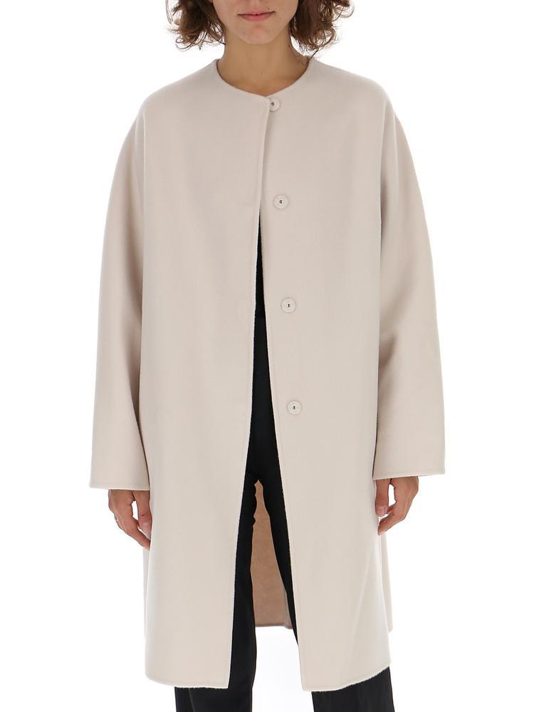 Theory Wool Concealed Button Coat in Buttercream (Natural) - Lyst