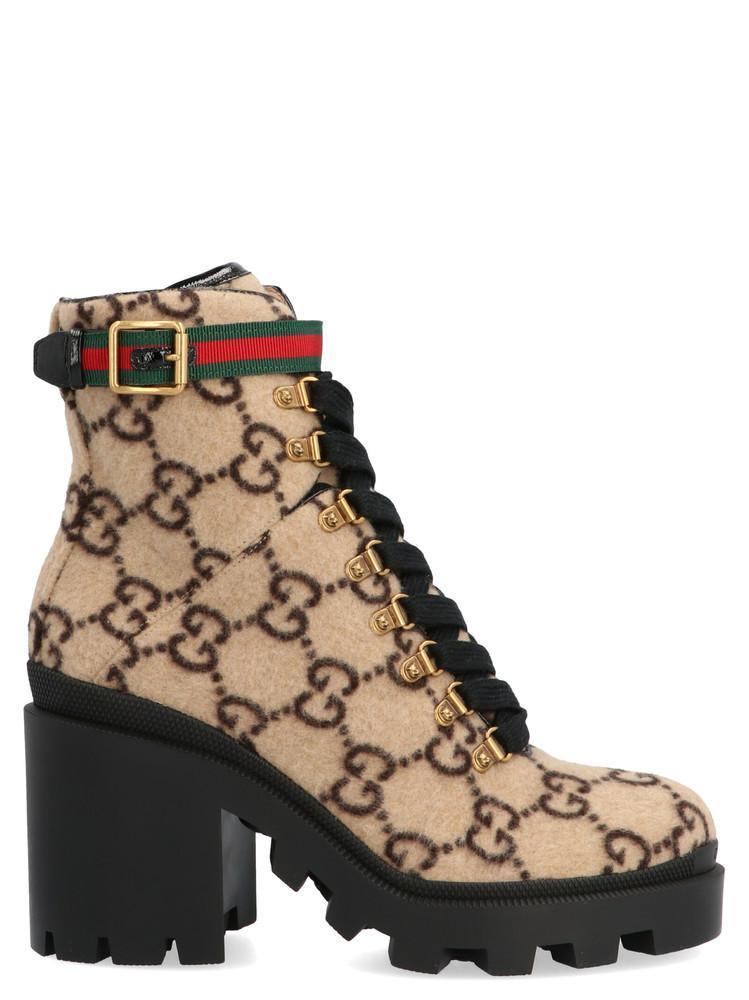 Gucci GG Wool Ankle Boot in Beige (Brown) - Lyst