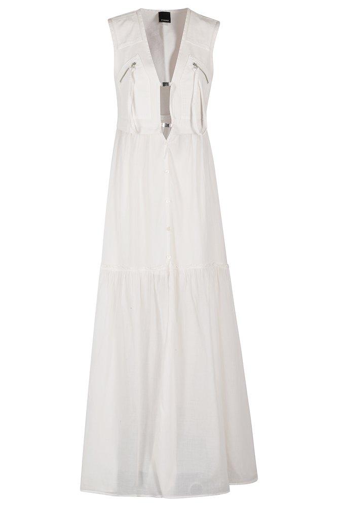 pinko-White-Andres-Buckled-V-