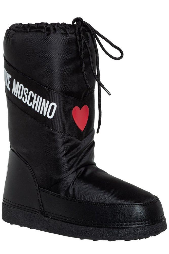 Love Moschino Logo Detailed Snow Boots in Black | Lyst