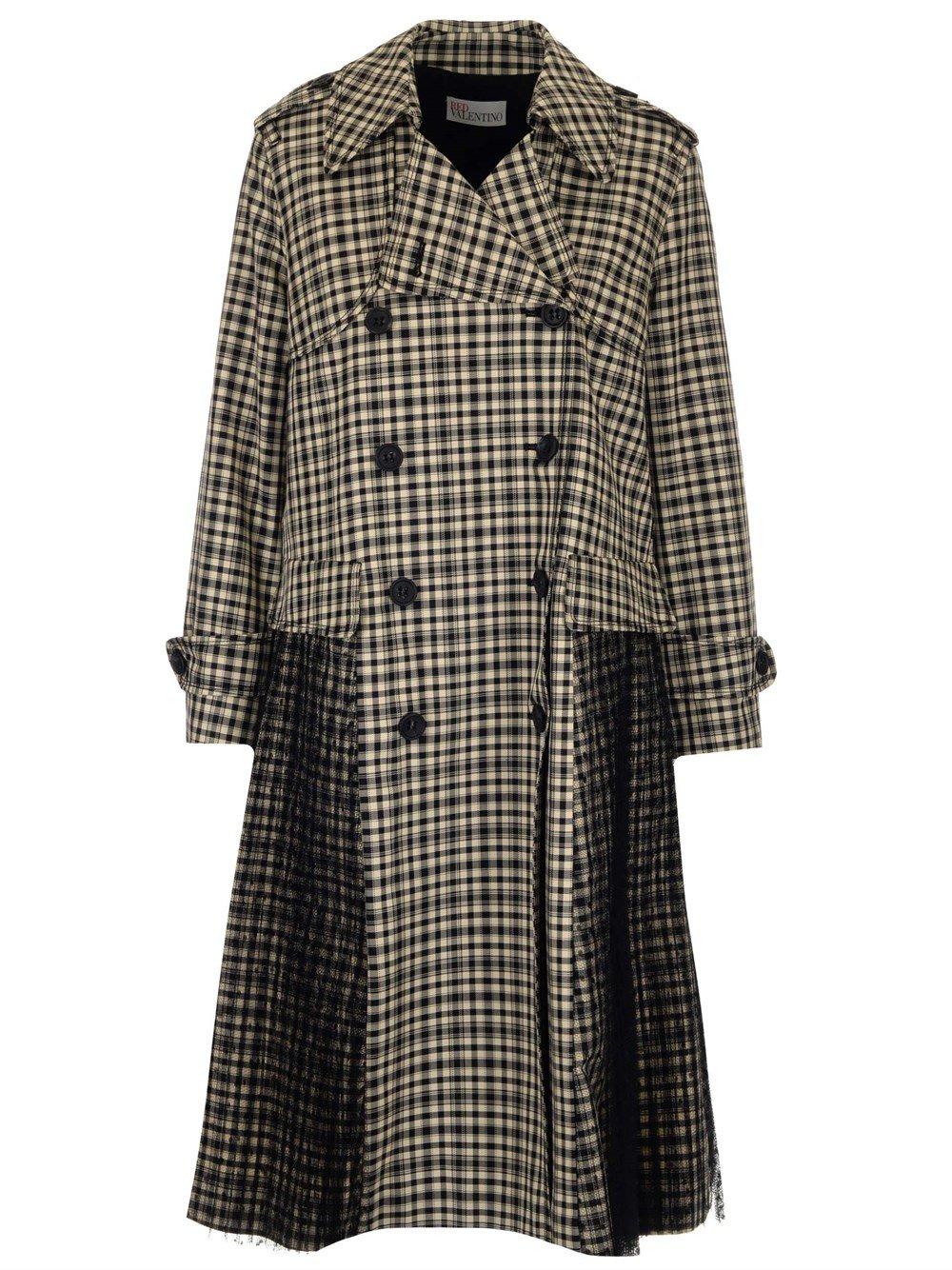 RED Valentino Cotton Redvalentino Vichy Check Trench Coat - Lyst