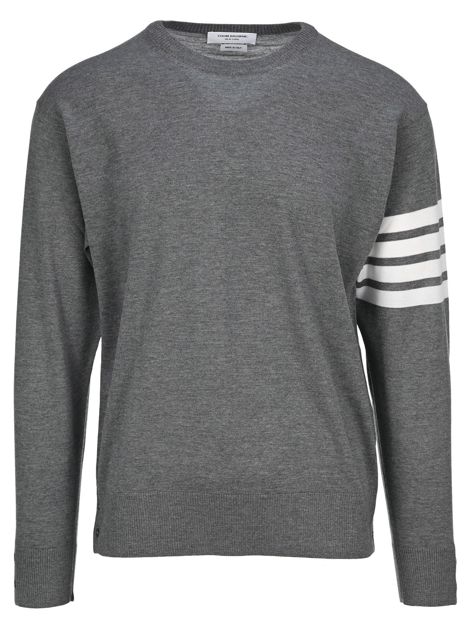 Thom Browne Wool 4 Bar Sweater in Grey (Gray) for Men - Lyst