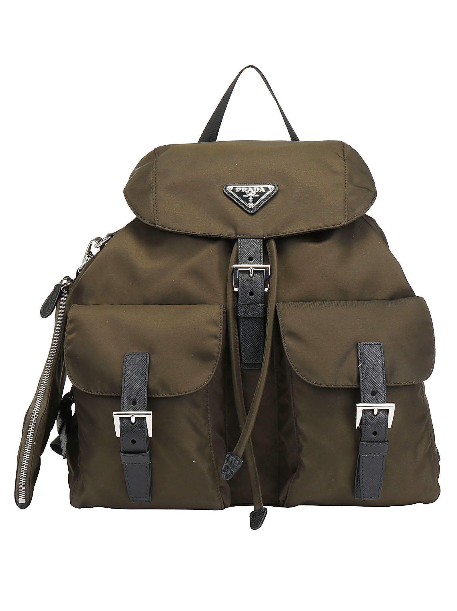 prada green backpack