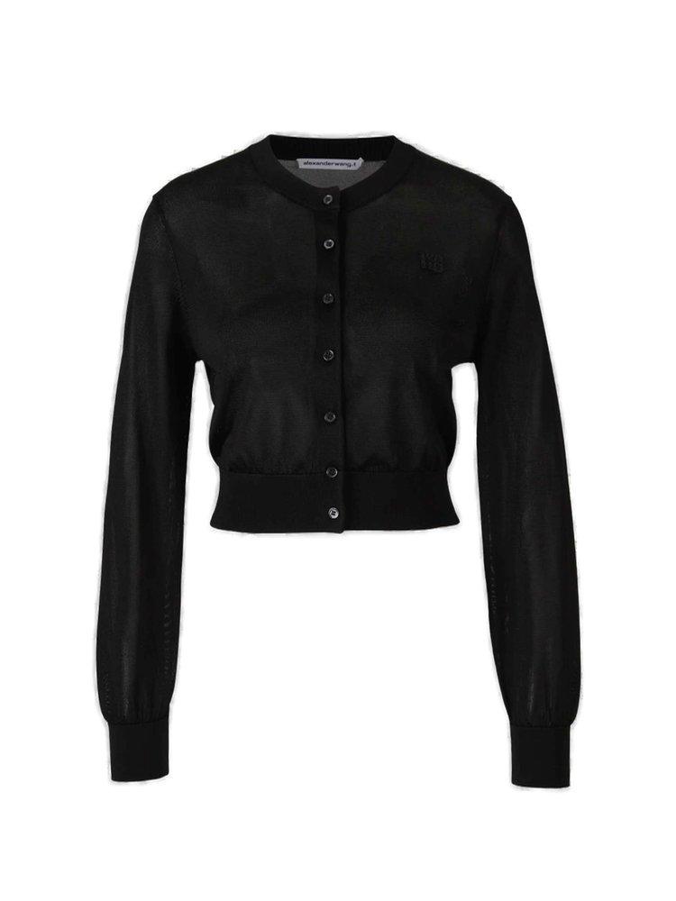 Alexander Wang◇24FW/Black wool cardigan/XS/ウール/ブラック 