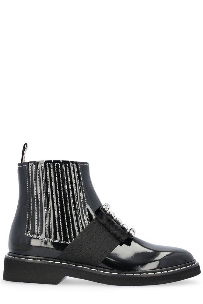 Roger Vivier Embellished Ankle Boots in Black | Lyst