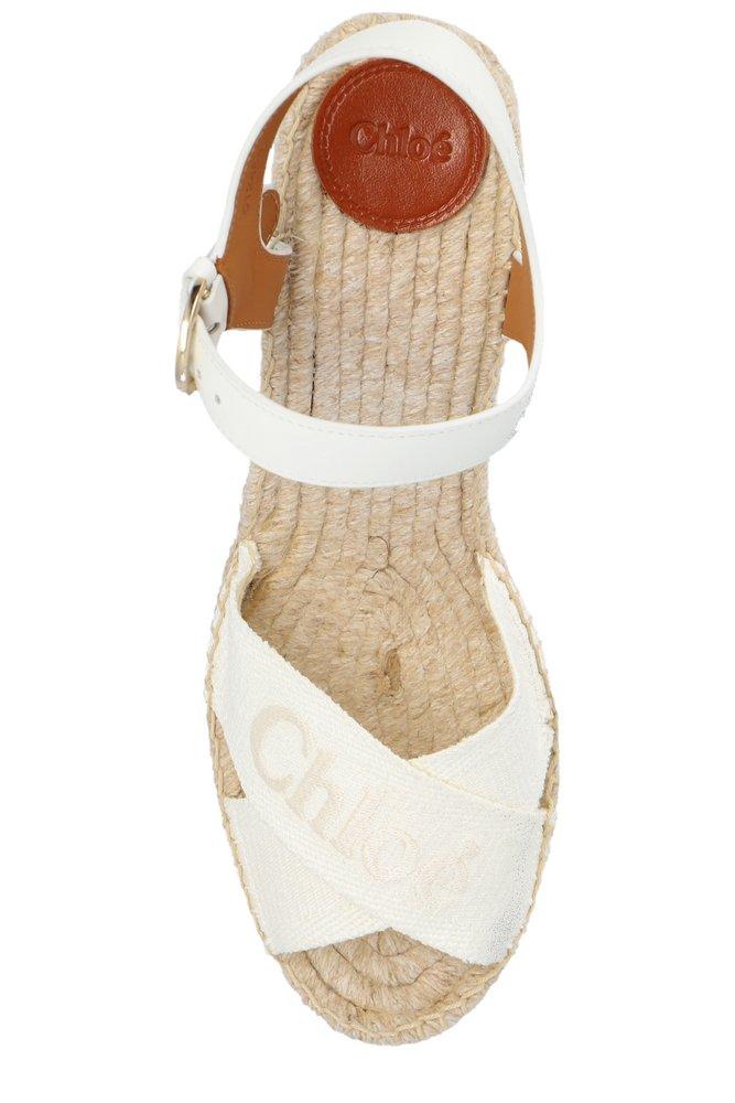 Chlo Ankle strapped Wedge Sandals in White Lyst UK