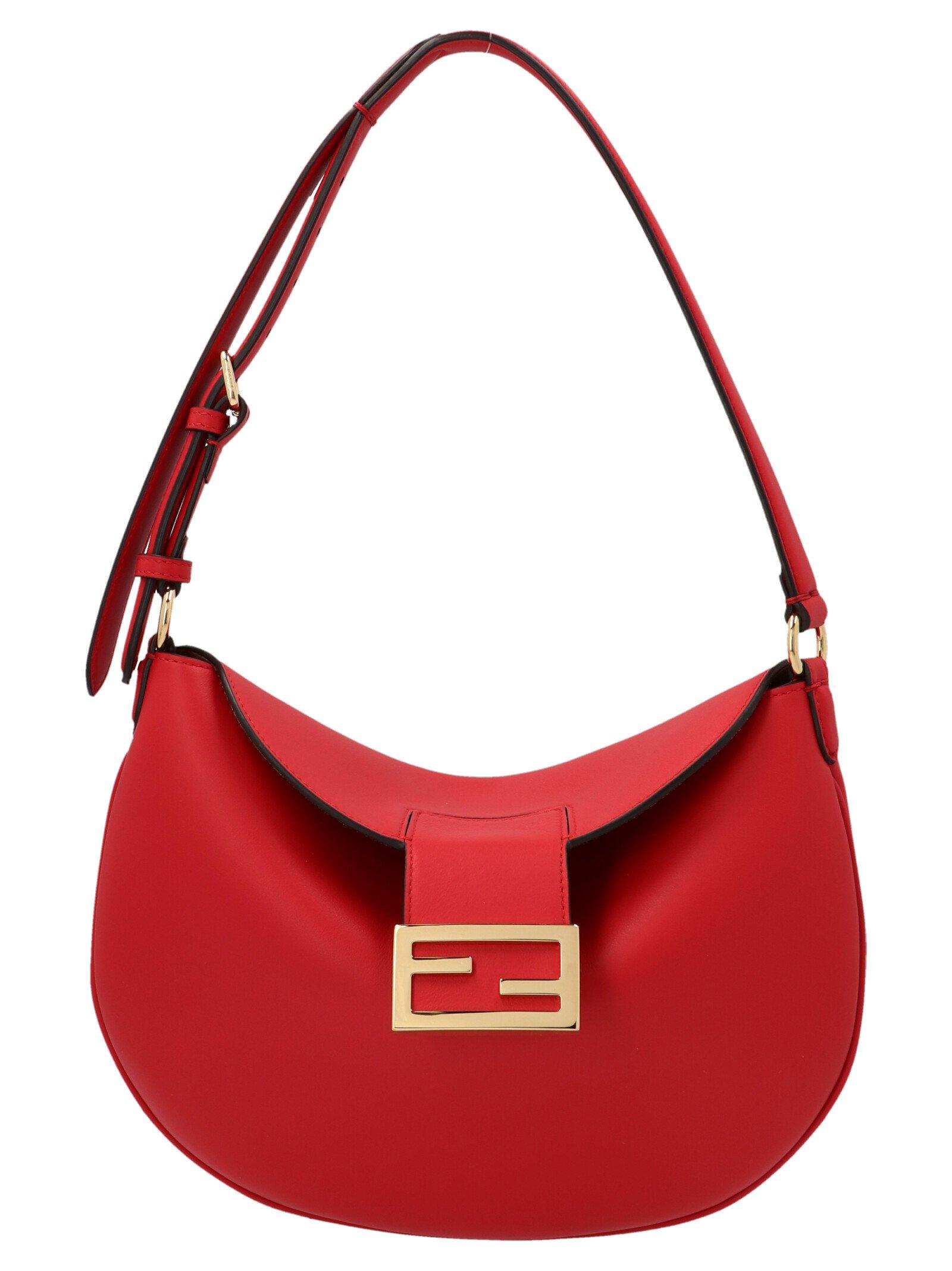 Fendi Leather Croissant Small Shoulder Bag in Red - Lyst