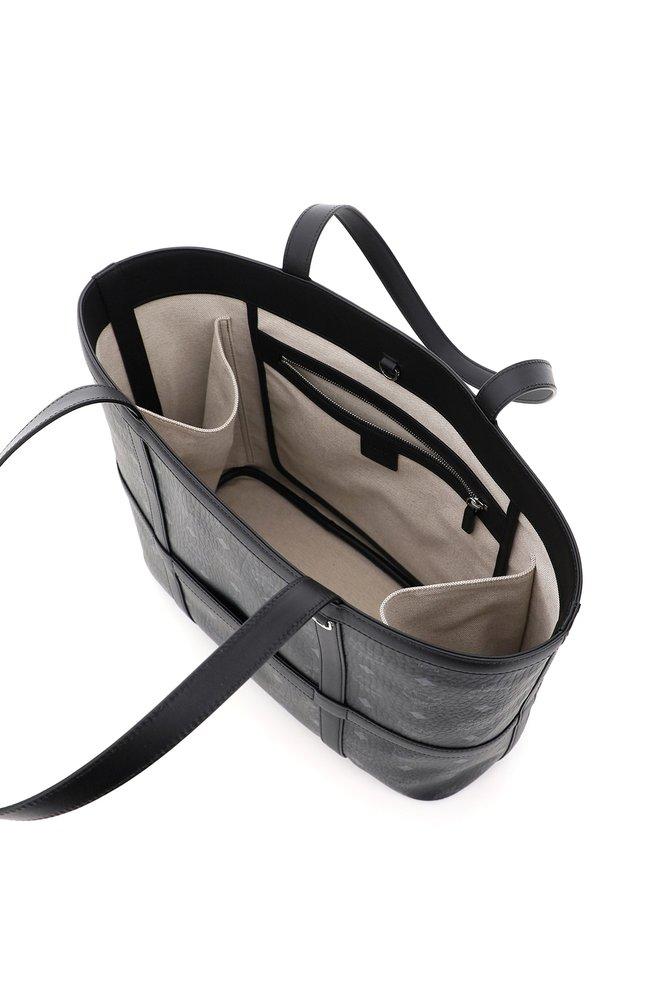 MCM Visetos Shopper Tote - Black Totes, Handbags - W3050295