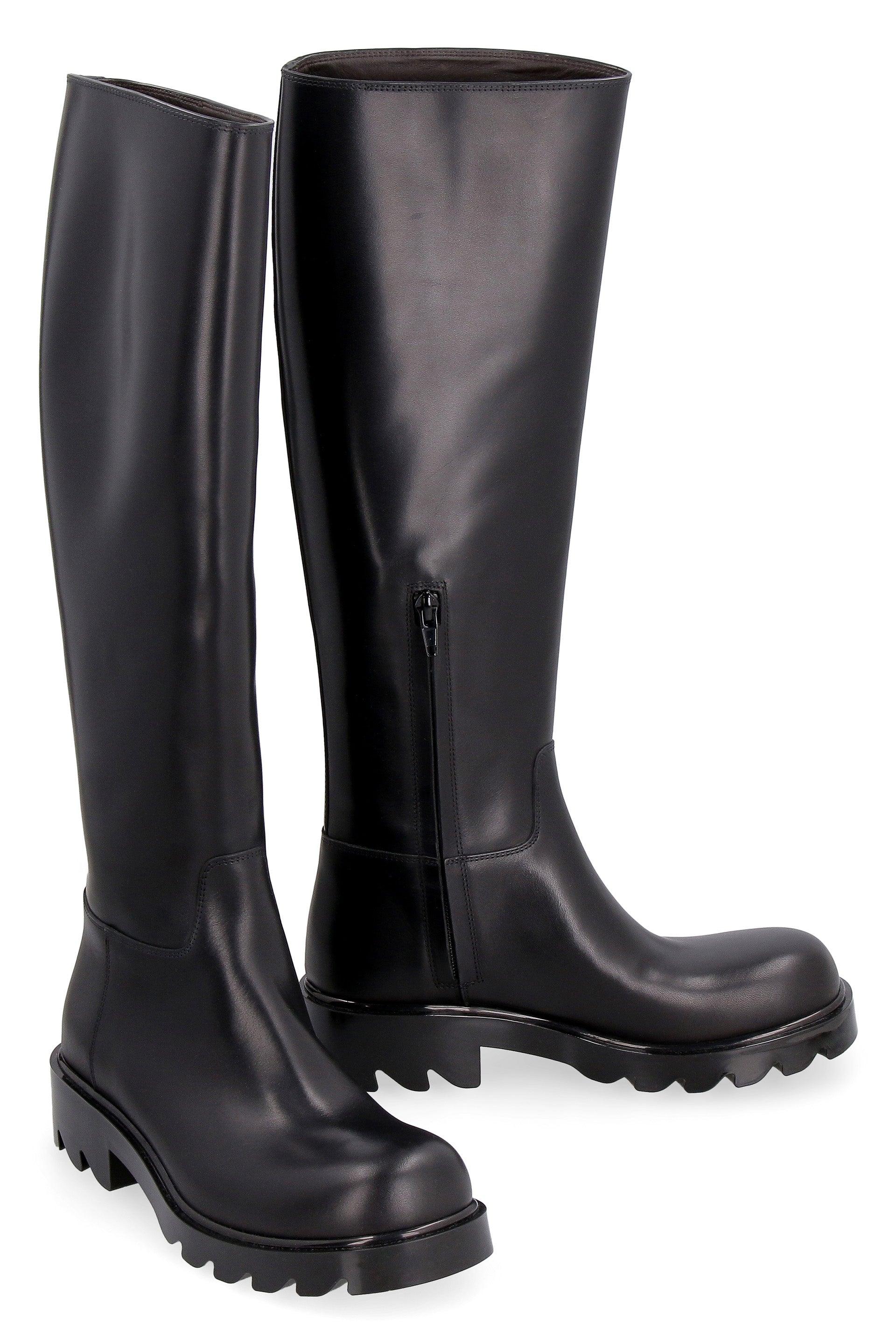 Bottega Veneta Leather Strut Knee-high Boots in Black - Save 28 