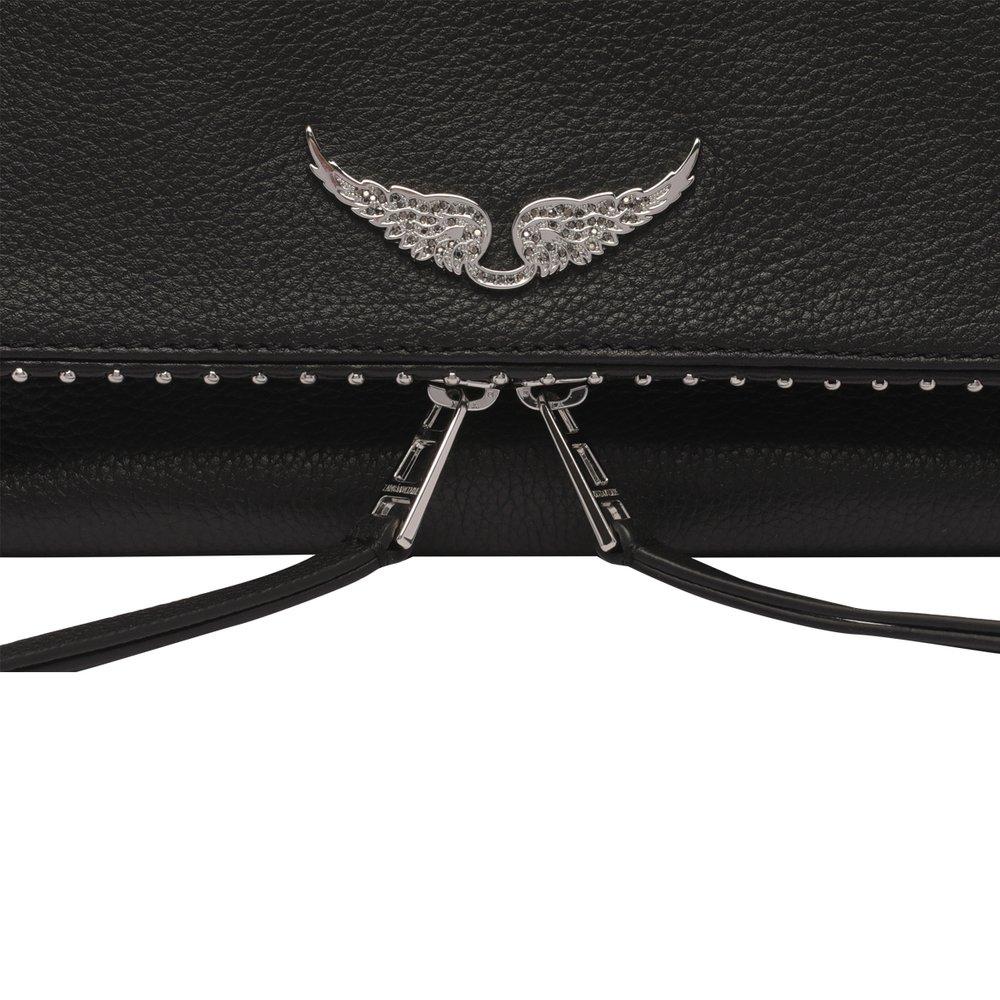 Zadig & Voltaire Wings Plaque Chain Strap Shoulder Bag In Black