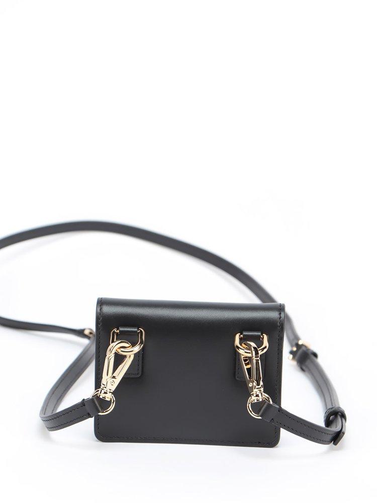 Dolce & Gabbana logo-plaque Leather Crossbody Bag - Black
