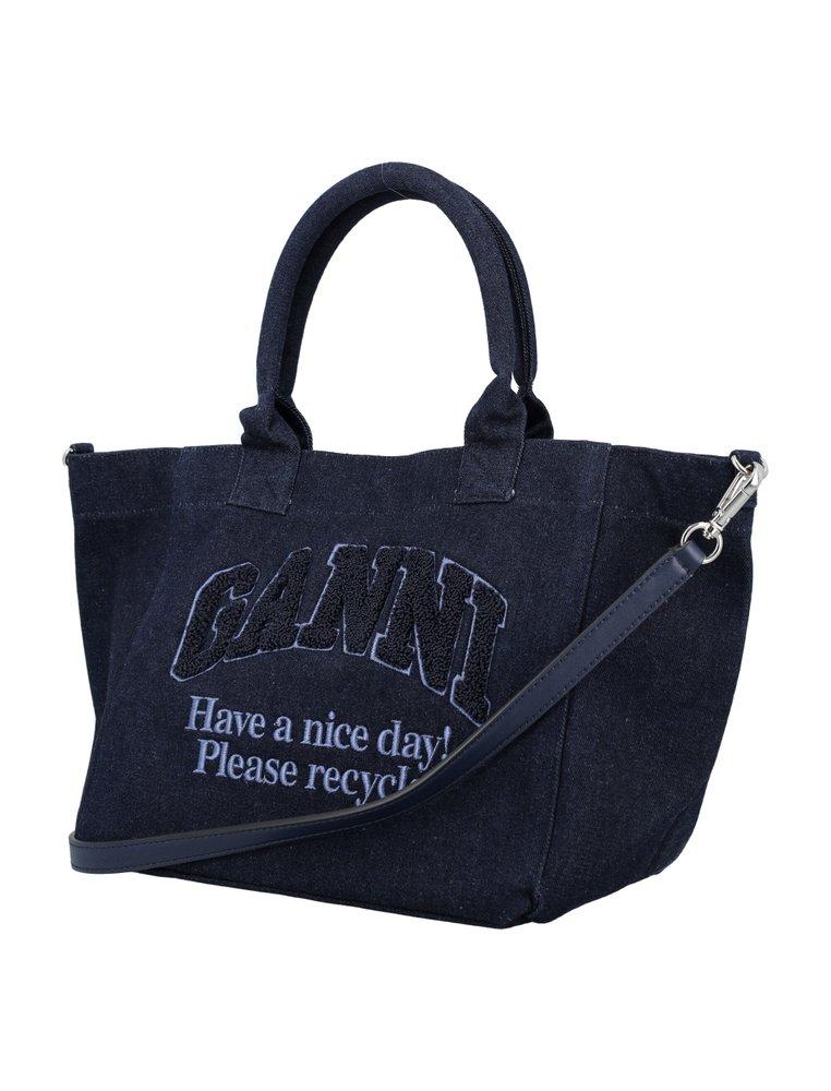 ★Ganni★ XXL Denim Shopper Bag Dark Navy A6278642 A6278642F MUSINSA | GANNI XXL Denim Shopper Bag - Dark Navy / A6278642