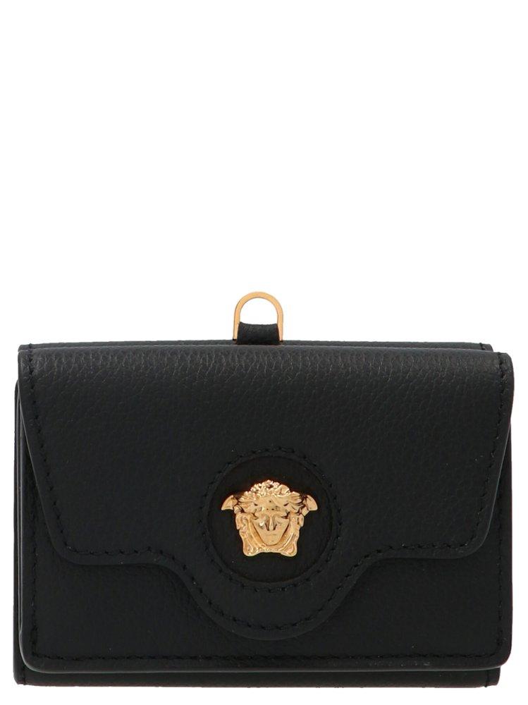 Versace La Medusa Tri fold Chain Wallet in Black Lyst