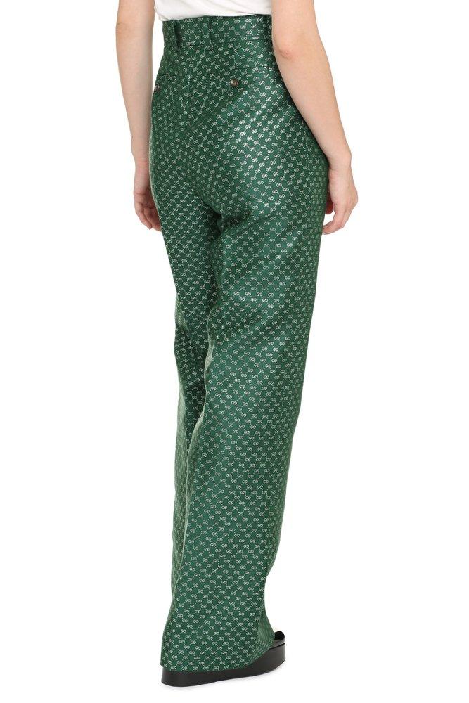 Gucci Flared Trousers in Green | Lyst
