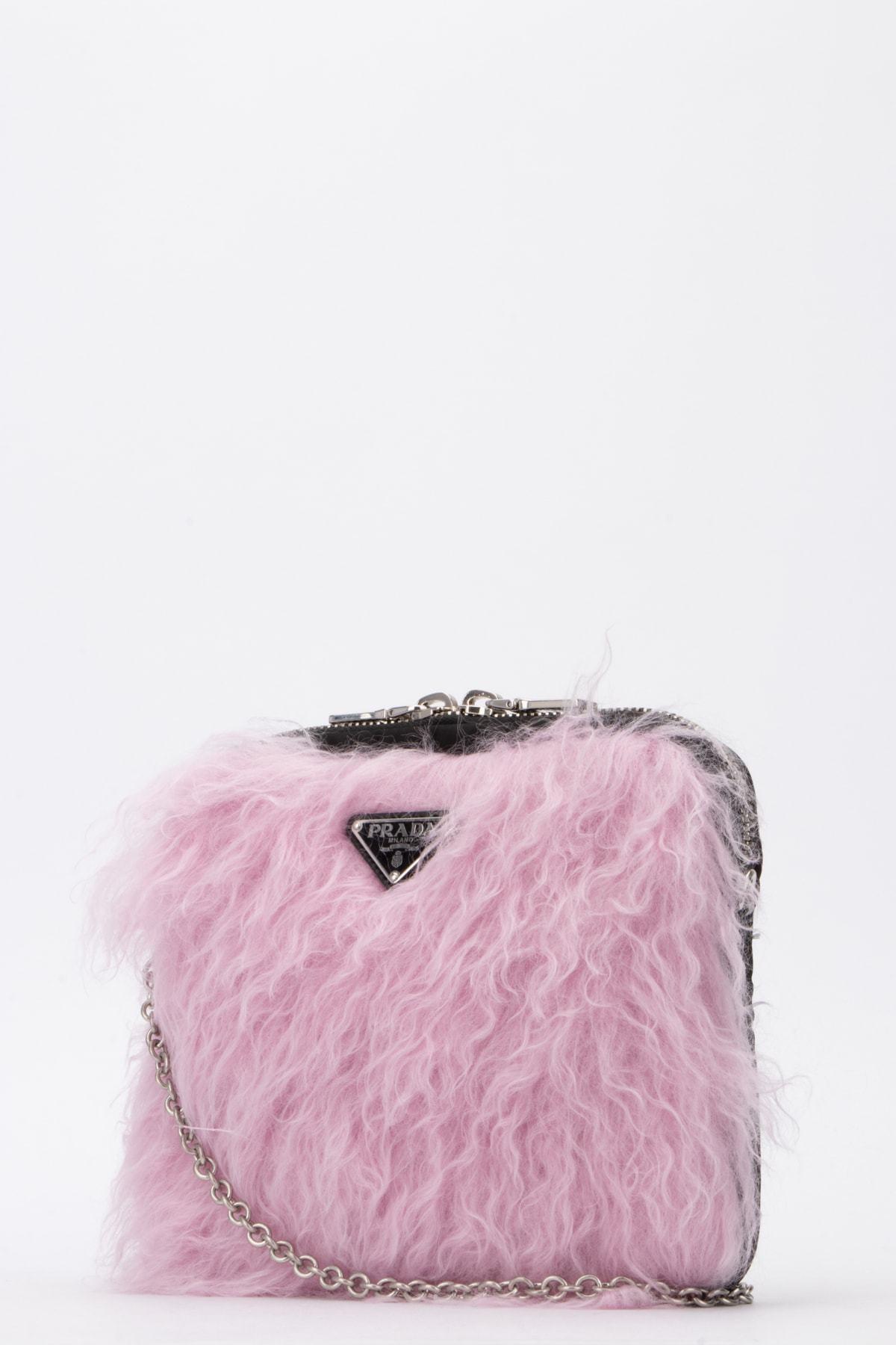 Prada Fur Clutch Bag in Pink